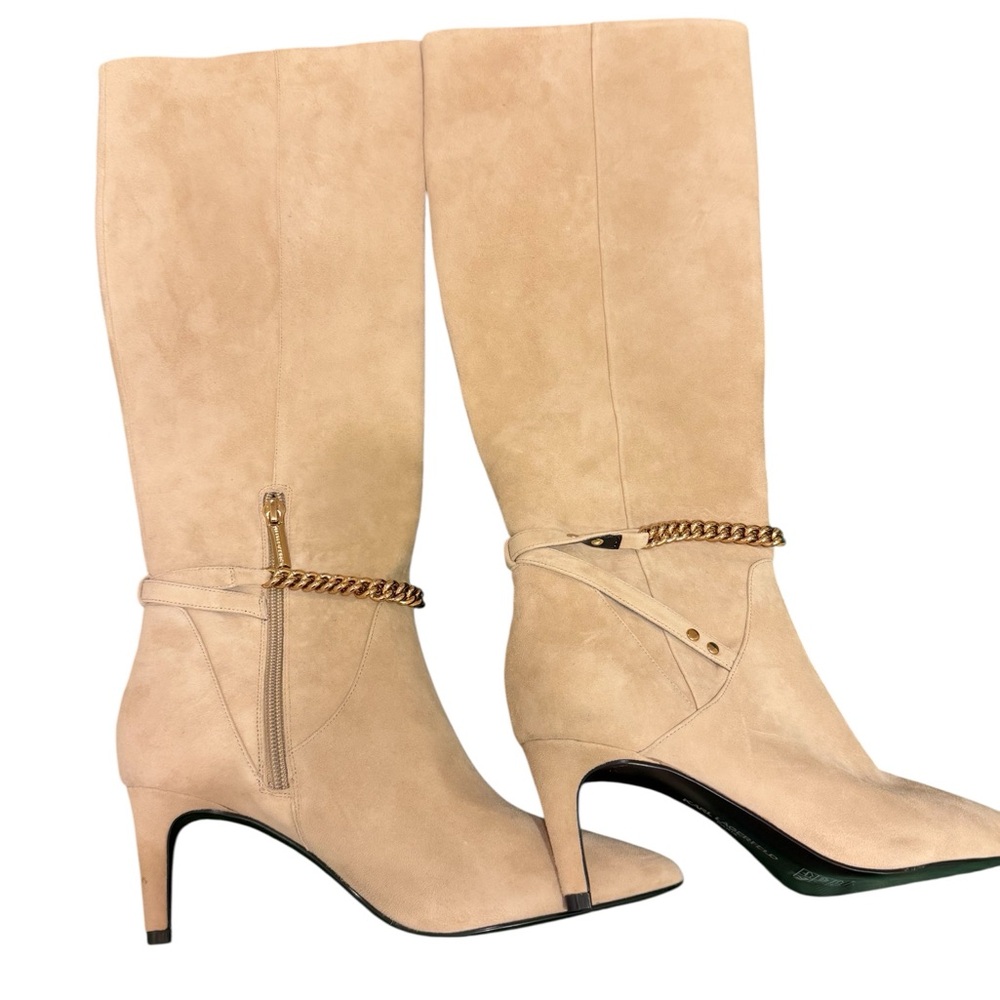 NWOT Elegant Tan Suede Lisette Knee-High Boots